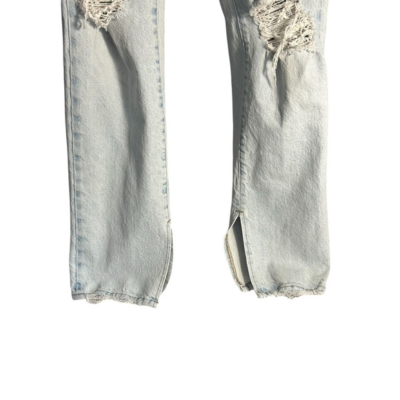 Good American Distressed Bootcut Split Hem Jeans Sz 2/26 - Picture 4 of 16